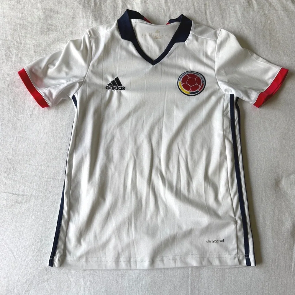Adidas Colombia Soccer Jersey White Climacool National Team Shirt Small